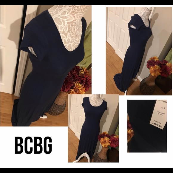 BCBG Max Azria Womens Navy Blue Maxi Dress - Picture 8 of 8